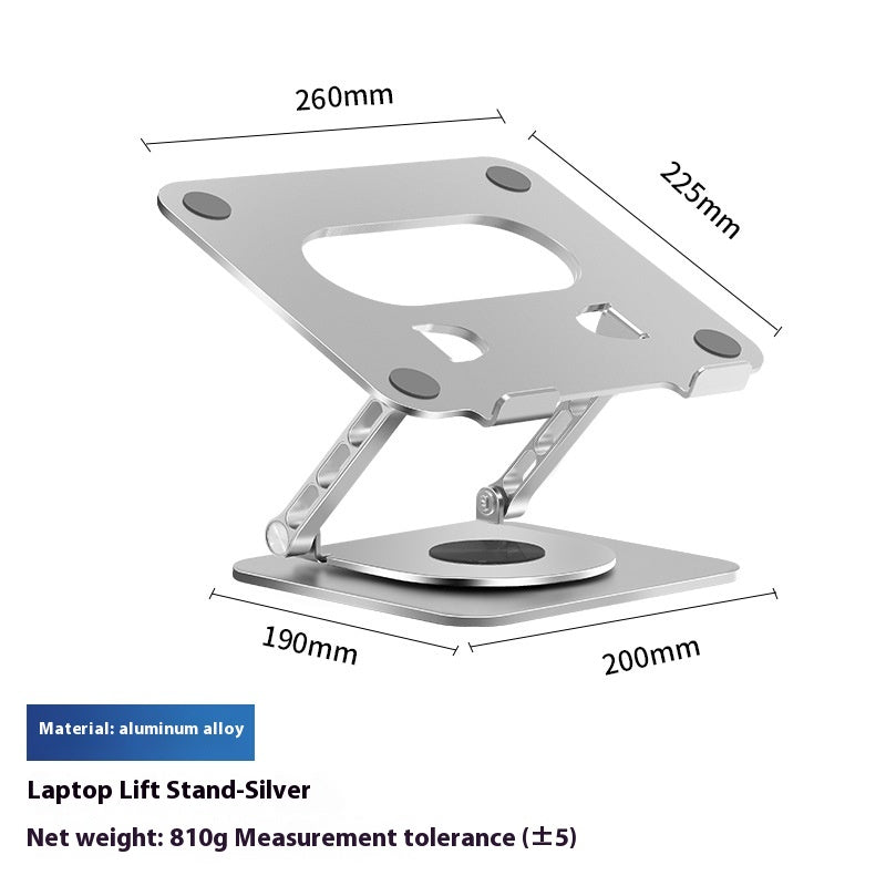 Support pour ordinateur portable en alliage d'aluminium rotatif à 360 degrés