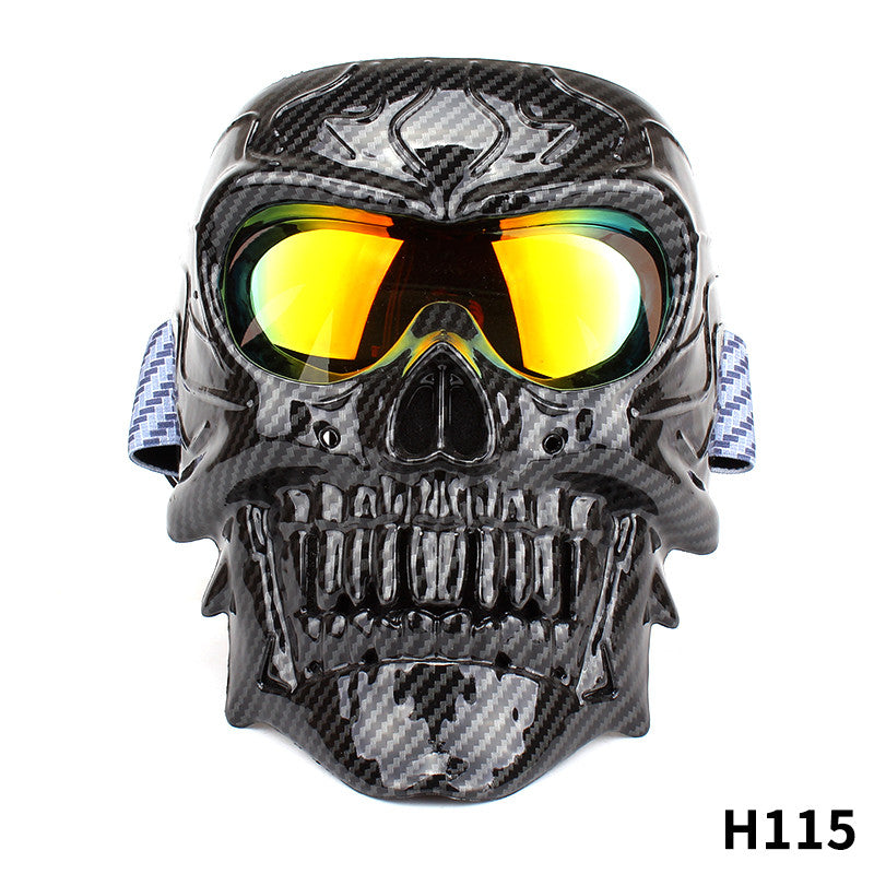 Masque visage Moto Masque coupe-vent Crâne Lunettes Homme