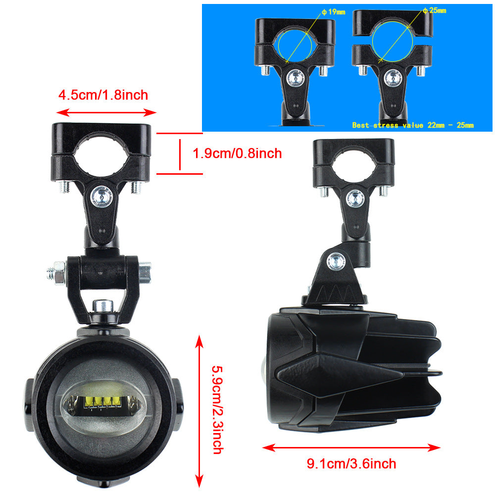Éblouissement du projecteur de moto