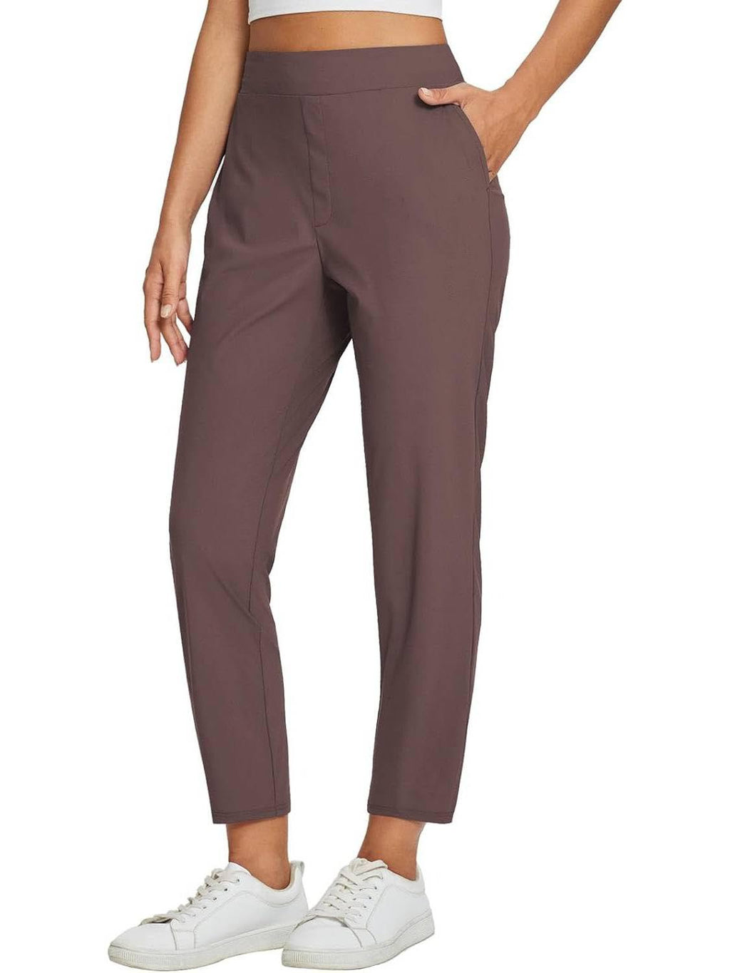 Pantalon casual de poche élastique à haute portée pour femmes d'été