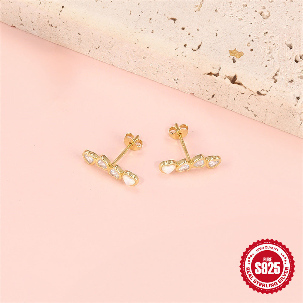 S925 Collier et boucle d'oreille en argent sterling