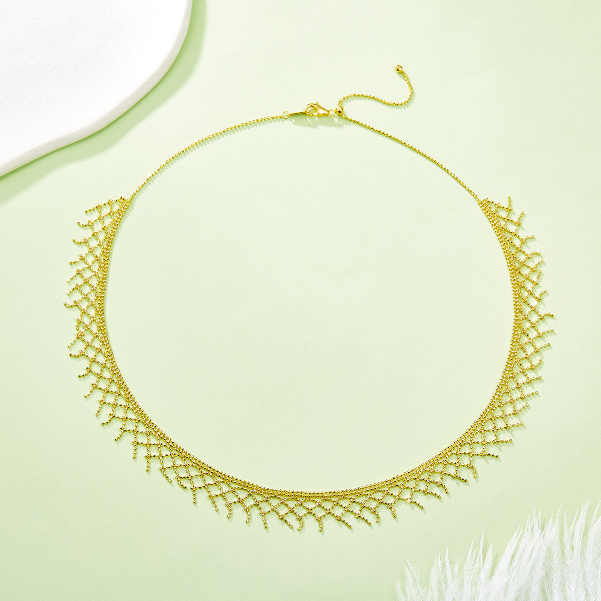 S925 Collier en maille argent sterling 45cm réglable 4,7g 10,5mm Plaque de platine large
