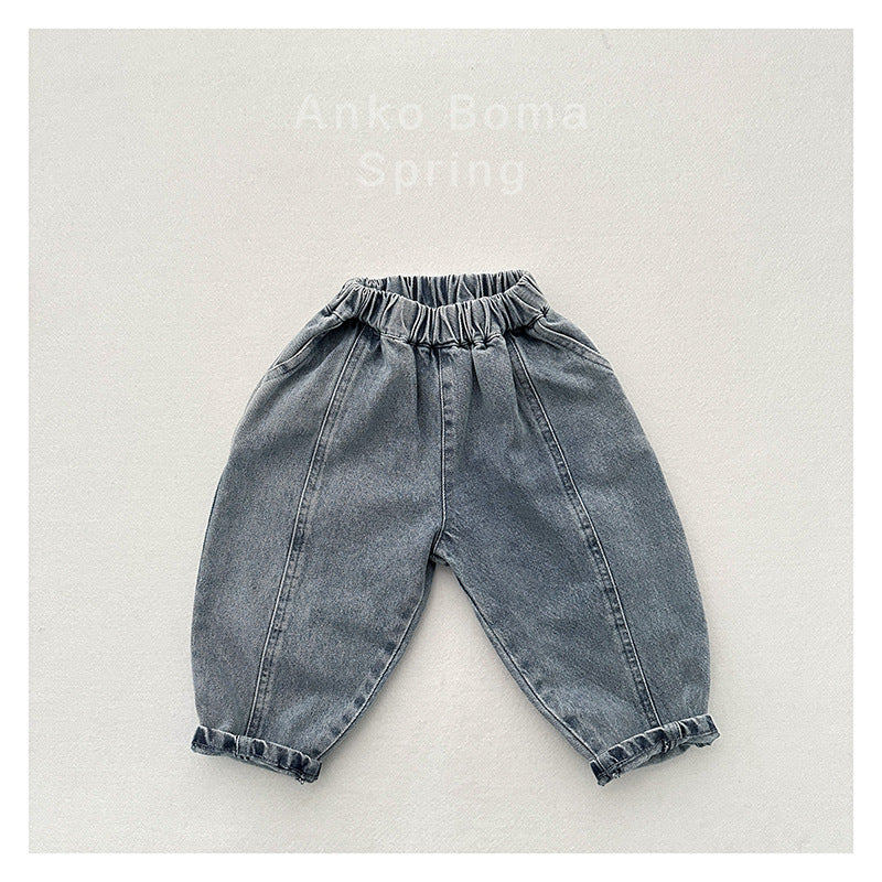 Pantalon de style japonais simple Retro Baggy