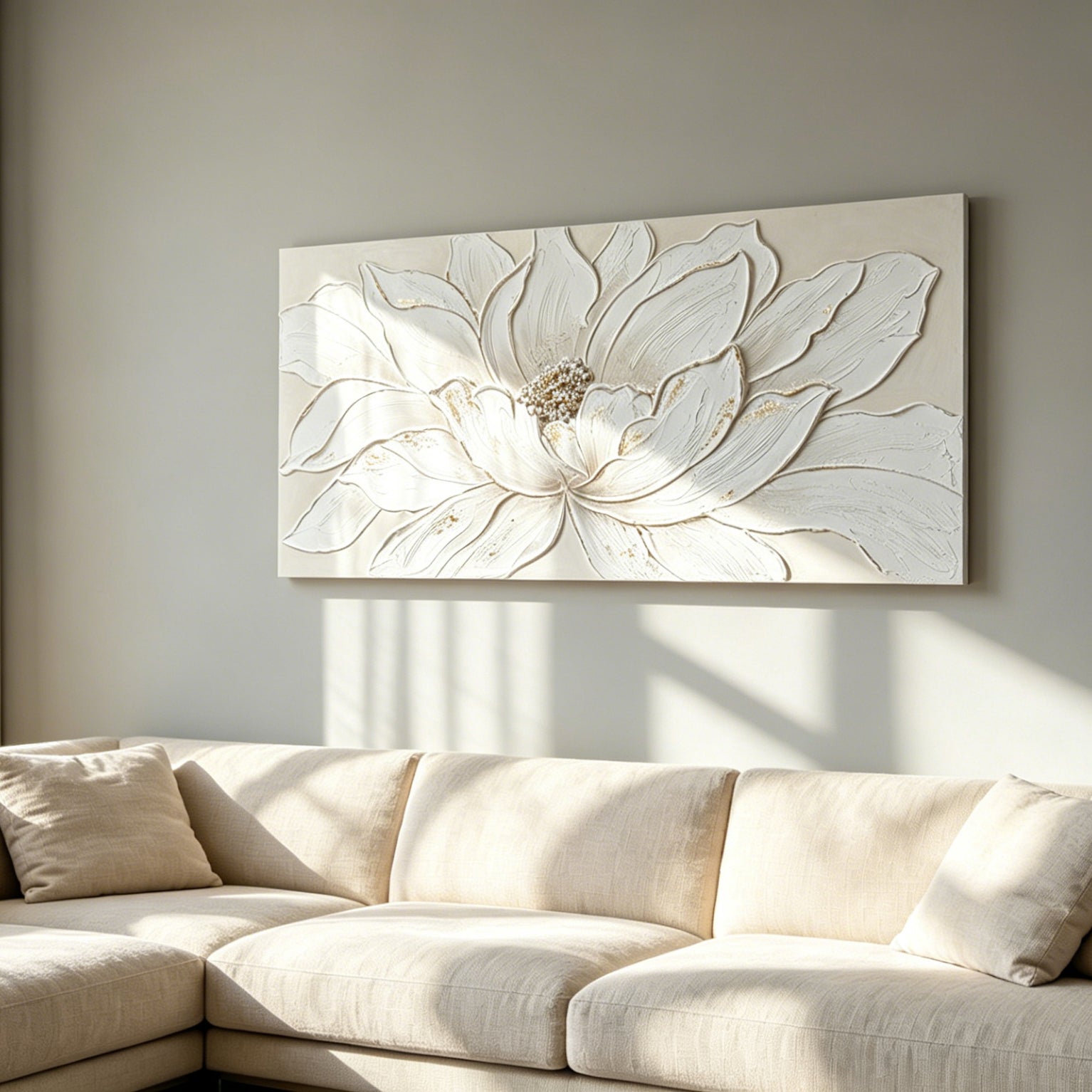 24x48 blanc lotus fleur toile d'art mural