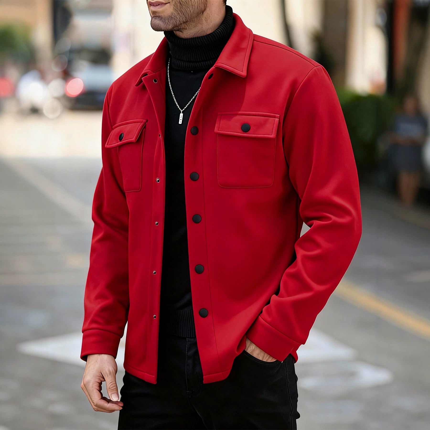 Veste casual homme élégant doublé de polaire Cardigan