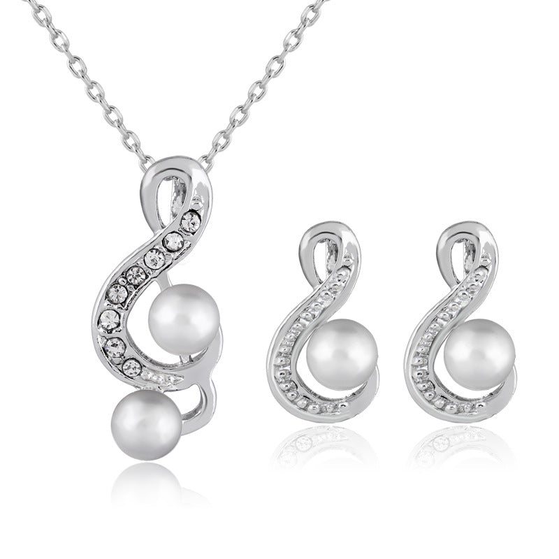Perle de mode deux ensembles de bijoux de mariage mariée simple et élégant ensemble de bijoux Danbi