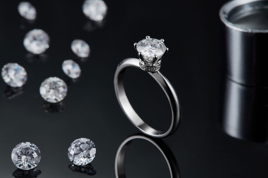 S925 Argent Sterling 1ct Moissanite bague de fiançailles