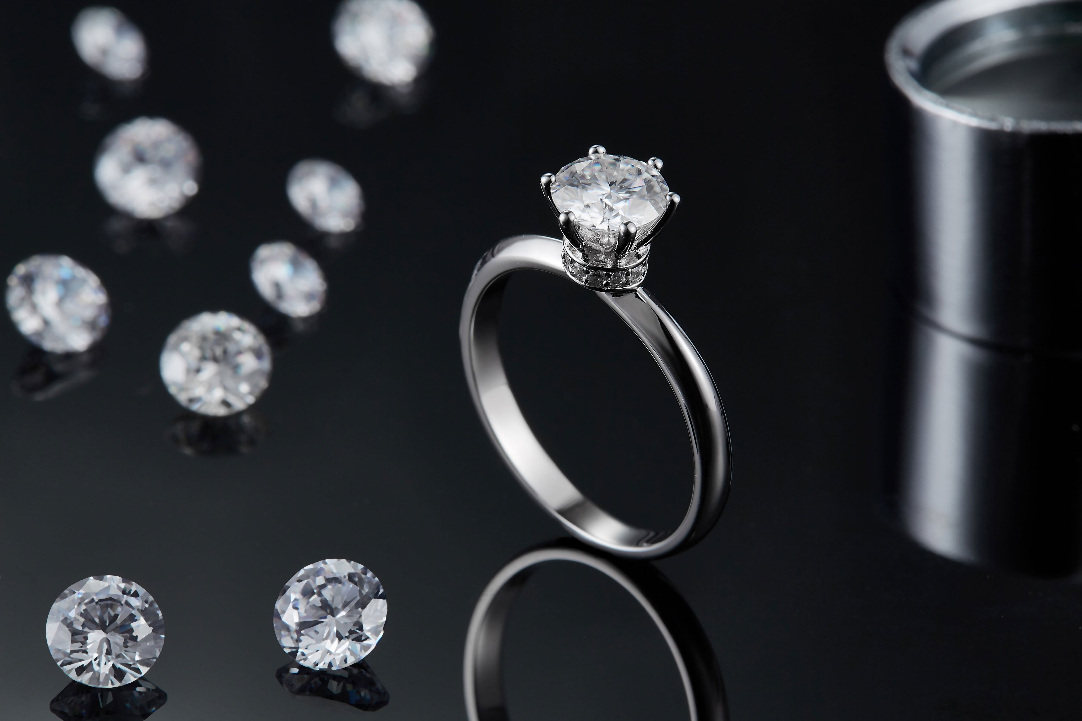 S925 Argent Sterling 1ct Moissanite bague de fiançailles