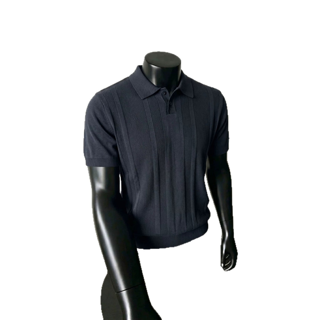 Chemise Polo à manches courtes tricotée style italien