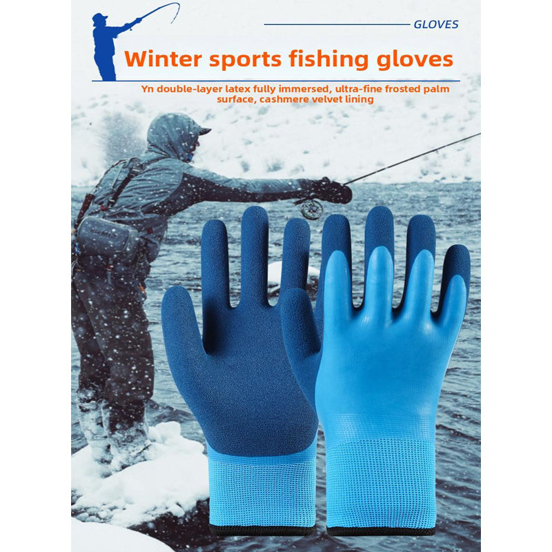 2pcs Gants chauds d'hiver Skiing Cold Storage Waterproof Fishing En peluche résistant à l'hiver