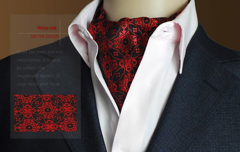 Echarpe Jacquard formelle pour hommes avec écharpe de cou de pois minuscules