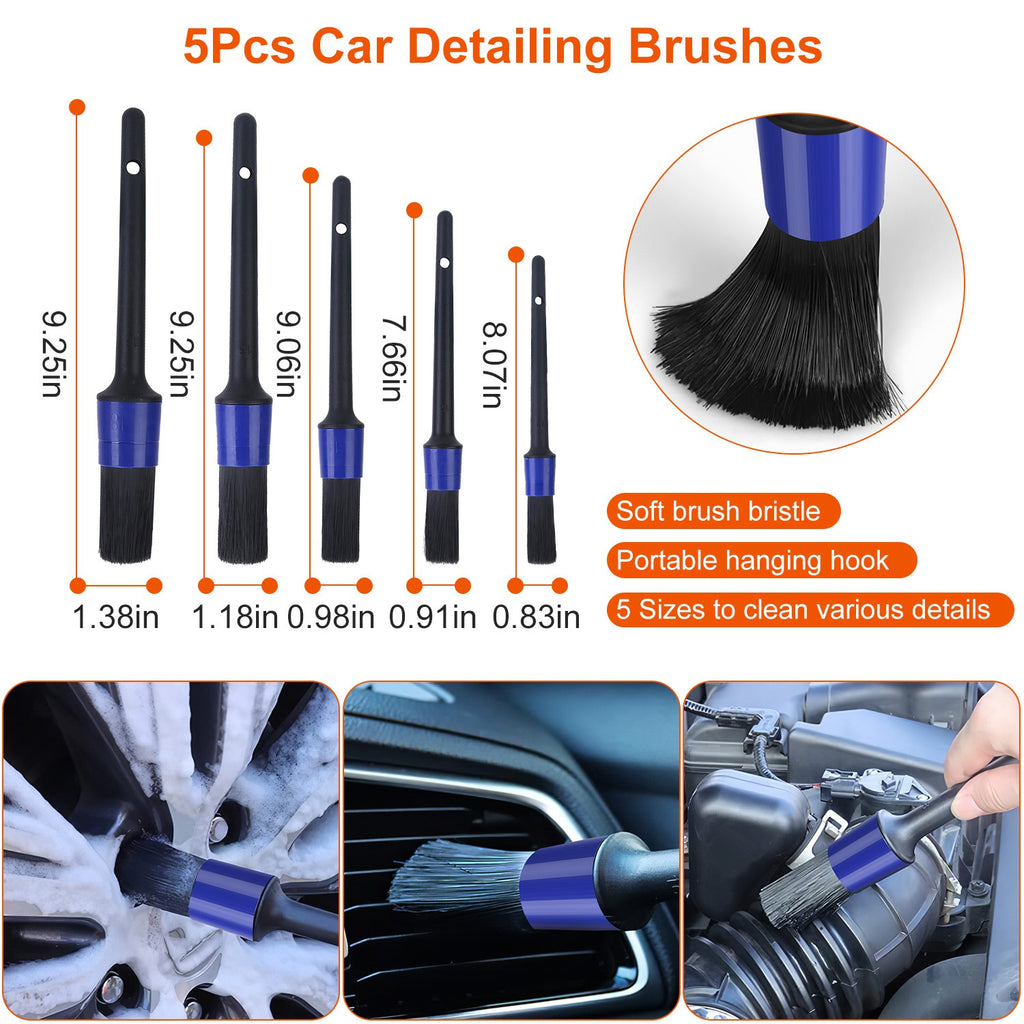 Kit de brosse de détail de voiture 26Pcs extérieur Kit de nettoyage intérieur de voiture