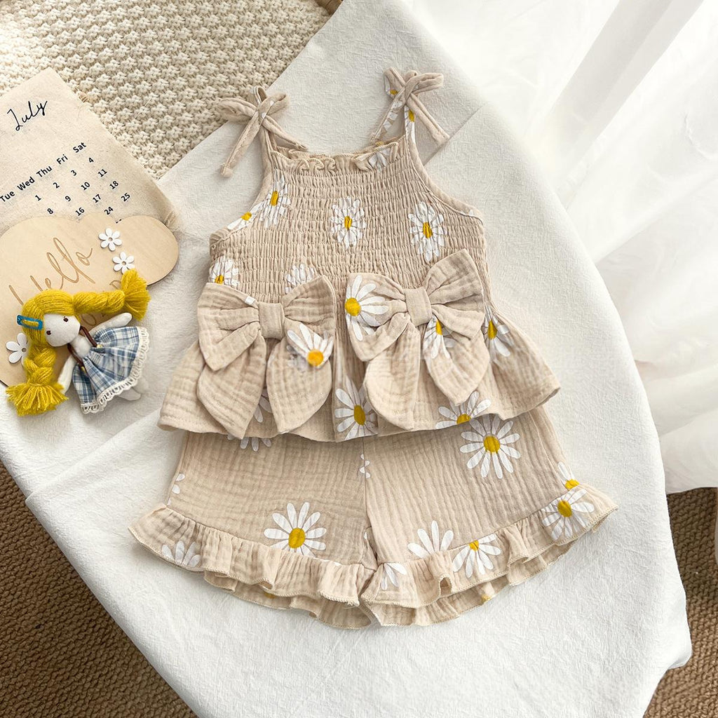 Camisole et shorts pour enfants couleur apricot