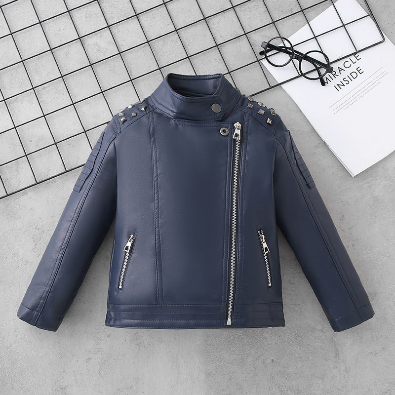 Veste en cuir casual de mode pour garçons
