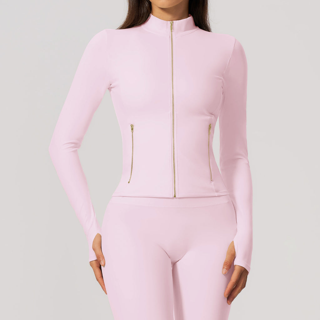 Veste de sport pour femmes Cardigan Zip-up Stretchy Fitness