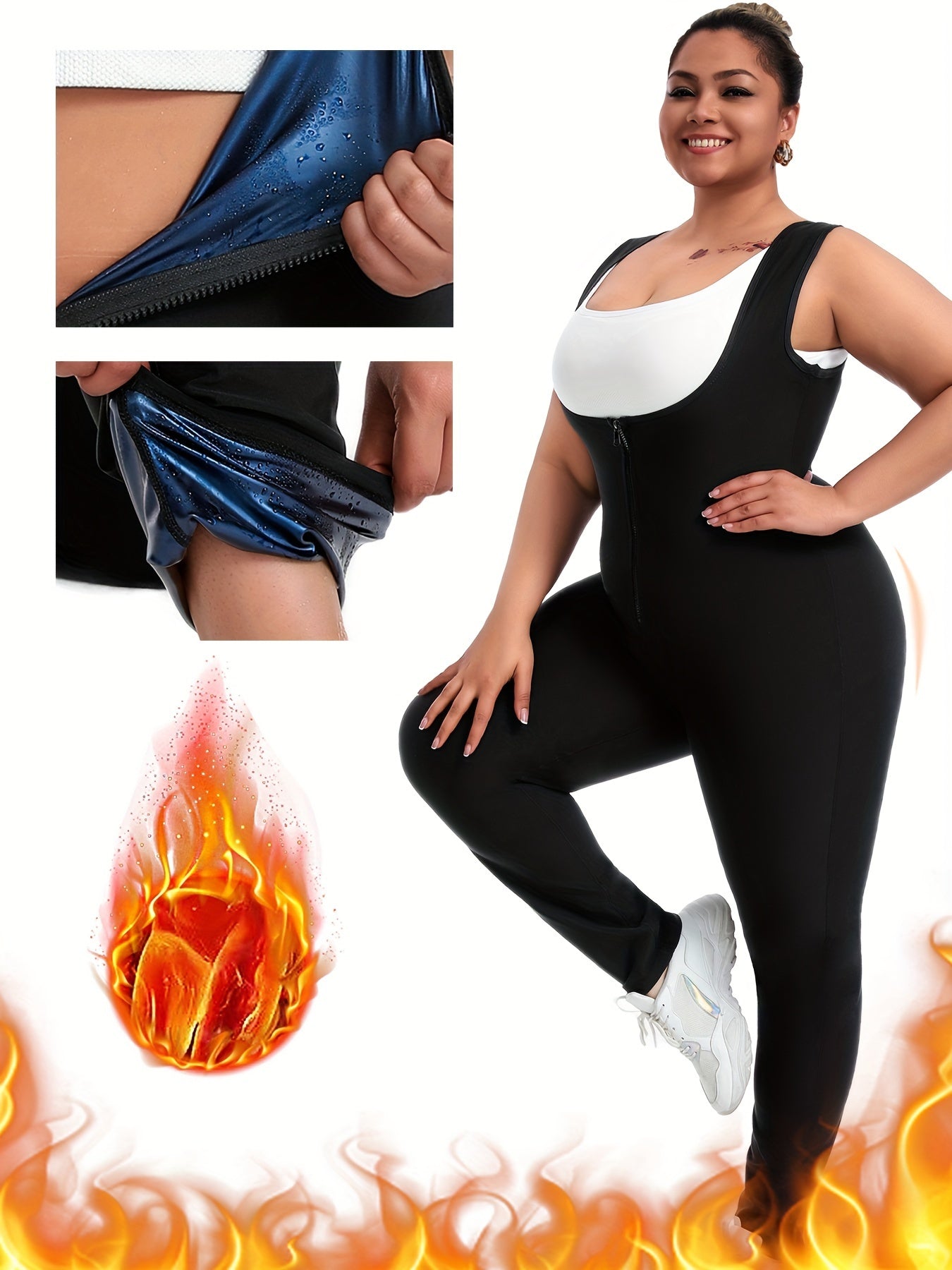 Plus taille Sauna costume pour les femmes Full Body Waist Trainer pour les femmes respirant underarm Desig