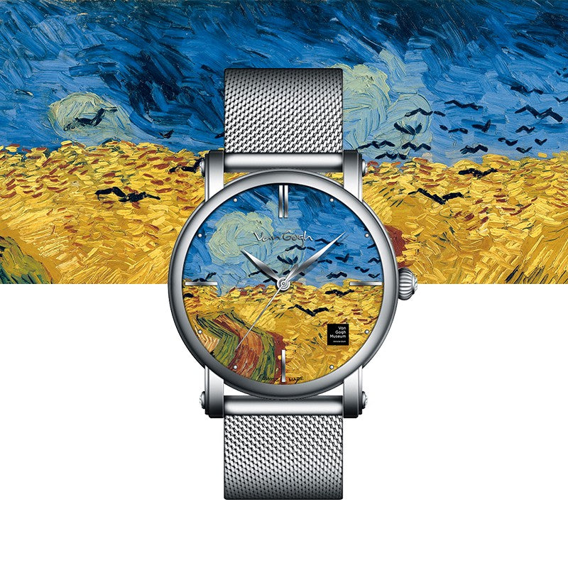 Van Gogh Wheatfield avec Crows Series Montre Quartz pour Femme
