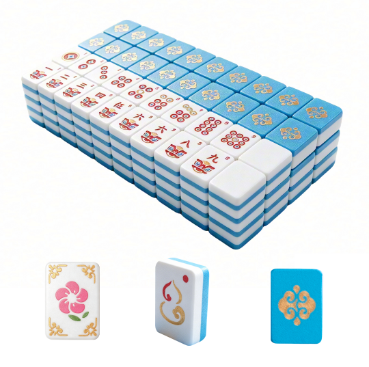 160PCS 3D imprimé flottant American Mahjong Tile Set avec 4 dés