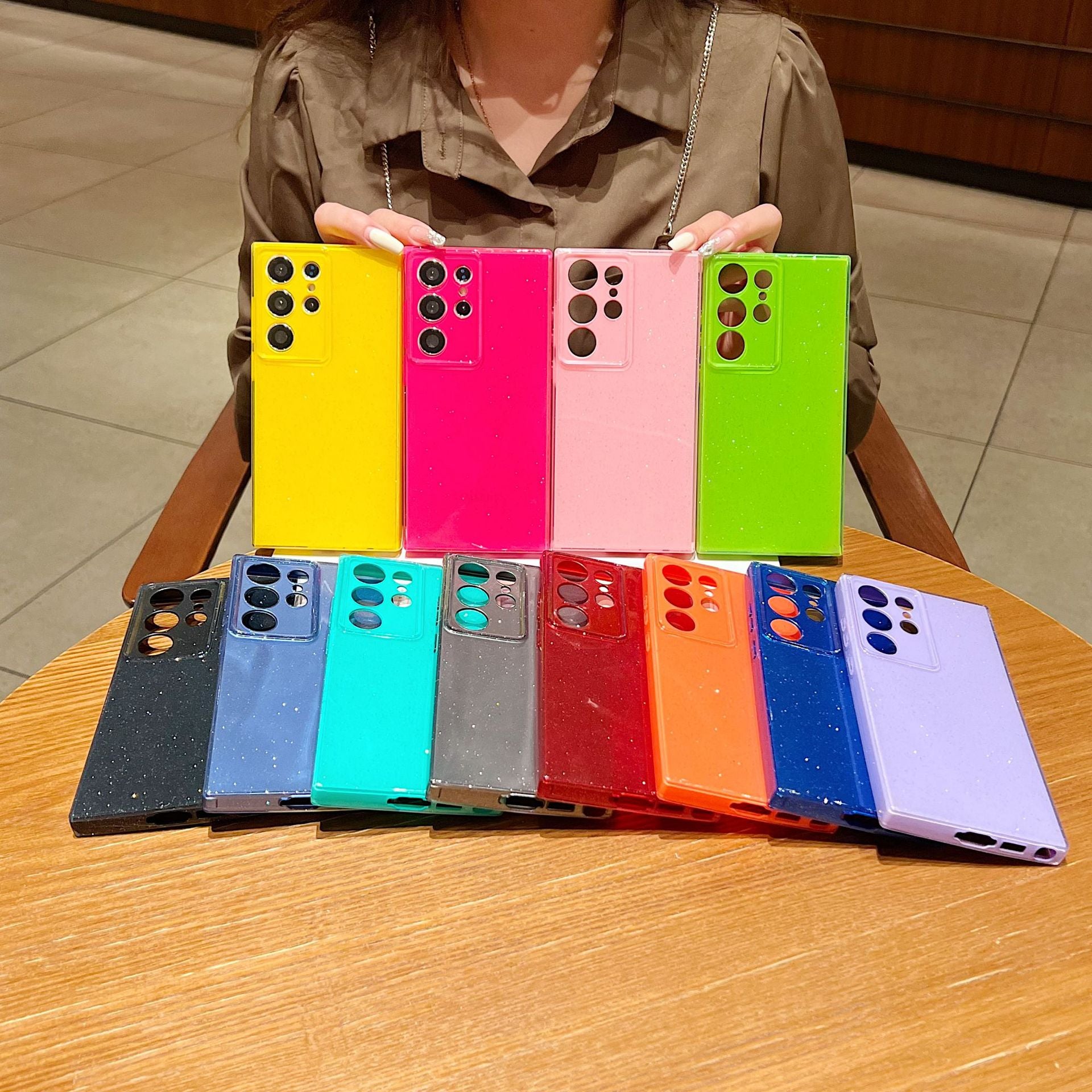 Étui de téléphone Jelly Soft Shell, tout compris, pour glitter fin trou