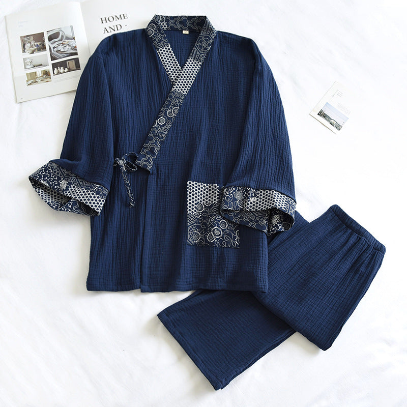Pajamas de coton minimaliste de style japonais Gauze pour hommes