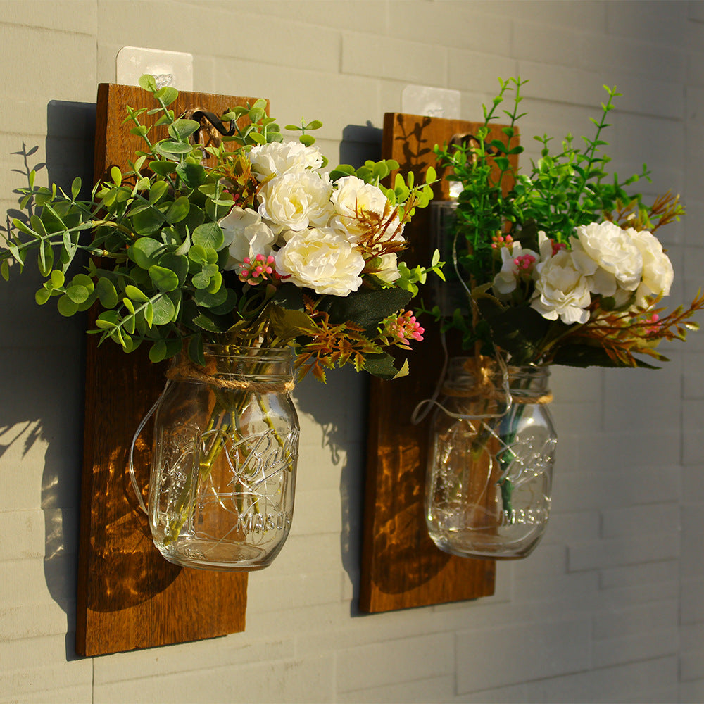 Lampe murale en bois de fleur immortal