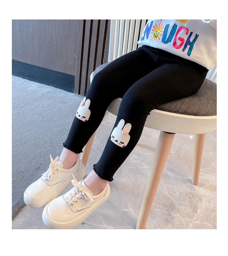 Pure Leggings de coton de filles style étranger mince