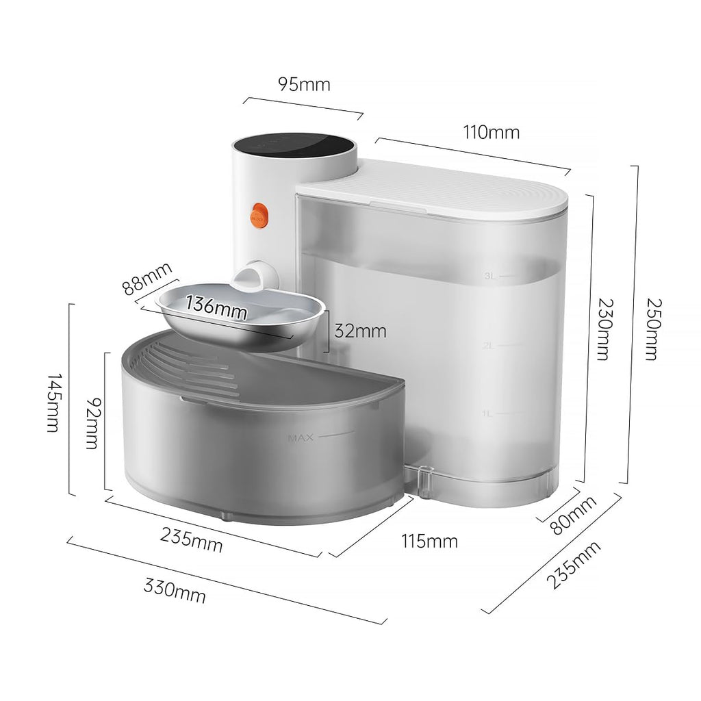 Distributeur d'eau pour chat intelligent - Bol d'eau en acier inoxydable