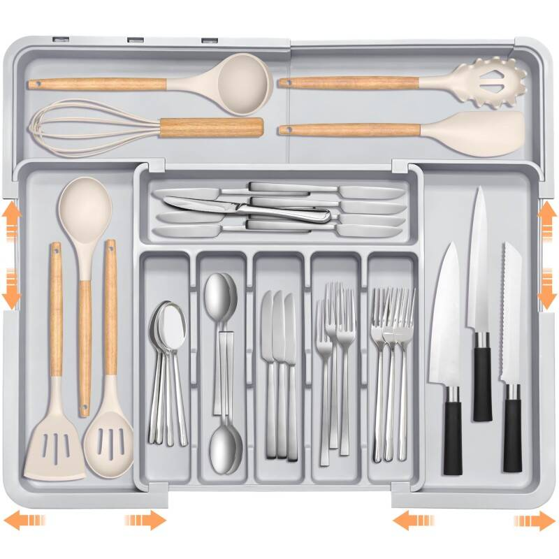 Organisateur de tiroirs de cuisine 6-9 réglable pour grande capacité