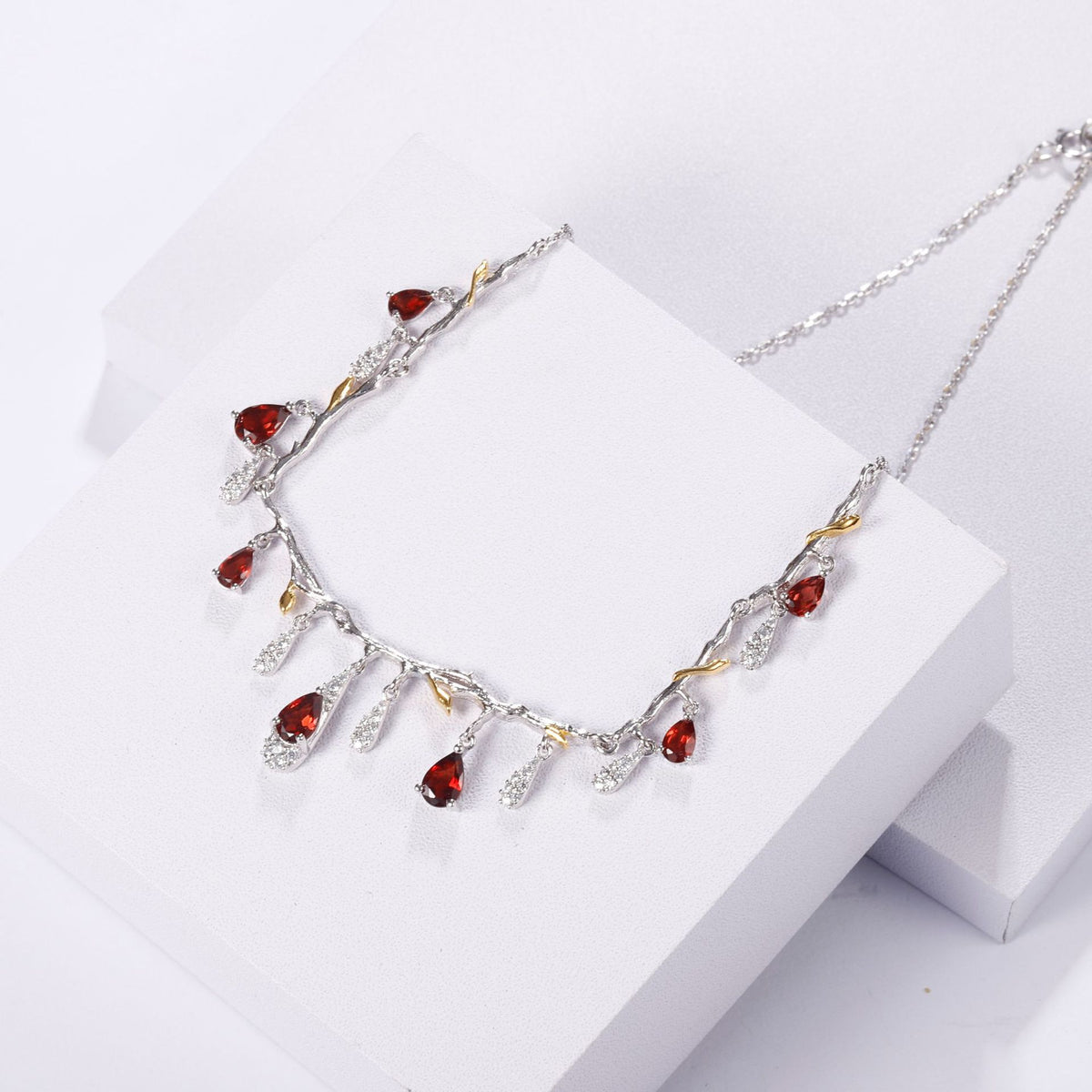 S925 Collier en argent naturel Topaz