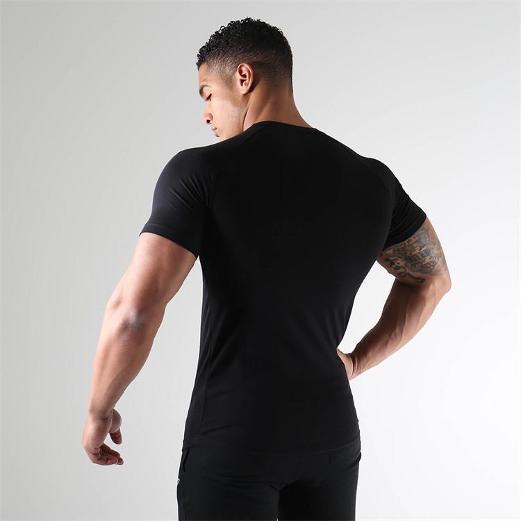 Fitness Short Sleeve Hommes Sports d'entraînement de course Vêtements élastiques