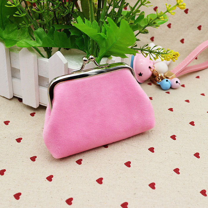 Automne hiver bonbons couleur laine zéro portefeuille étudiant tissu pièce sac enfants sma