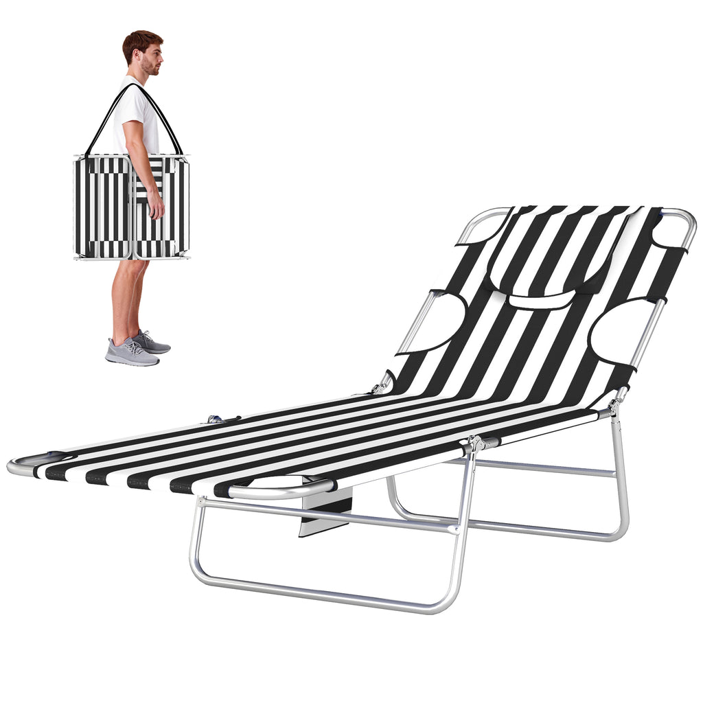 Chaise de tannage avec trou de visage