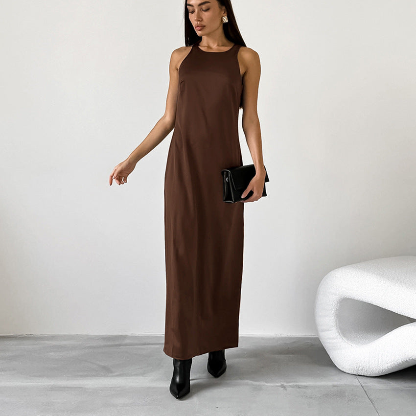 Robe décontractée polyvalente coupe droite pour les femmes