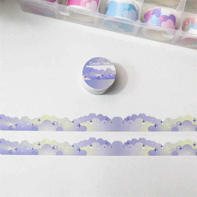 Décor et ruban papier aux étoiles et aux nuages mignons