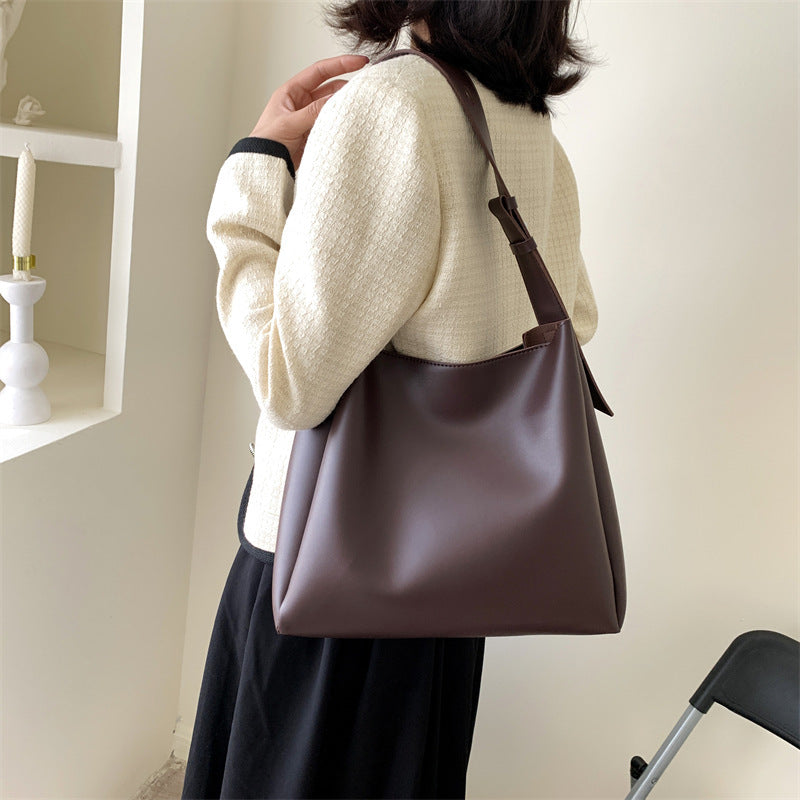 Sac à épaule en cuir souple de grande capacité pour femmes