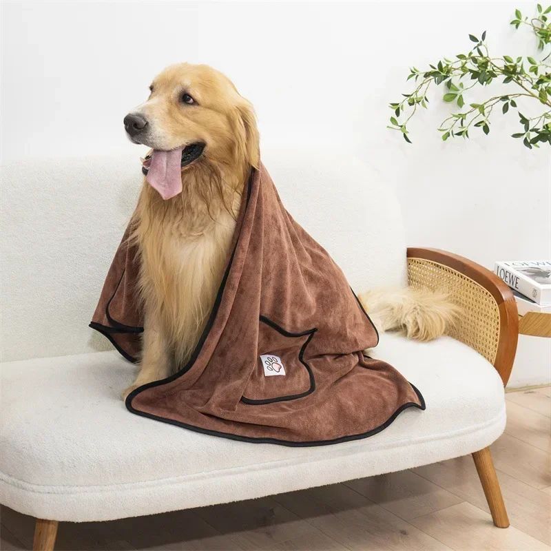Serviette pour animaux chien peignoir eau absorbante et séchage rapide nettoyage beauté gant style poche