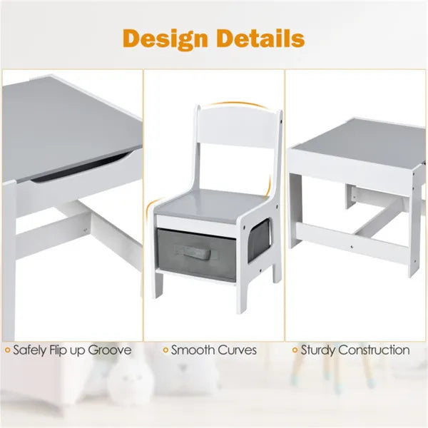Table d'activités et chaises pour enfants 2-en-1