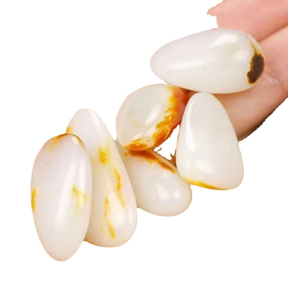 Xinjiang Hetian Jade Pendentif White Jade Pendentif en pierre brute Collier Seed Jade Bracelet