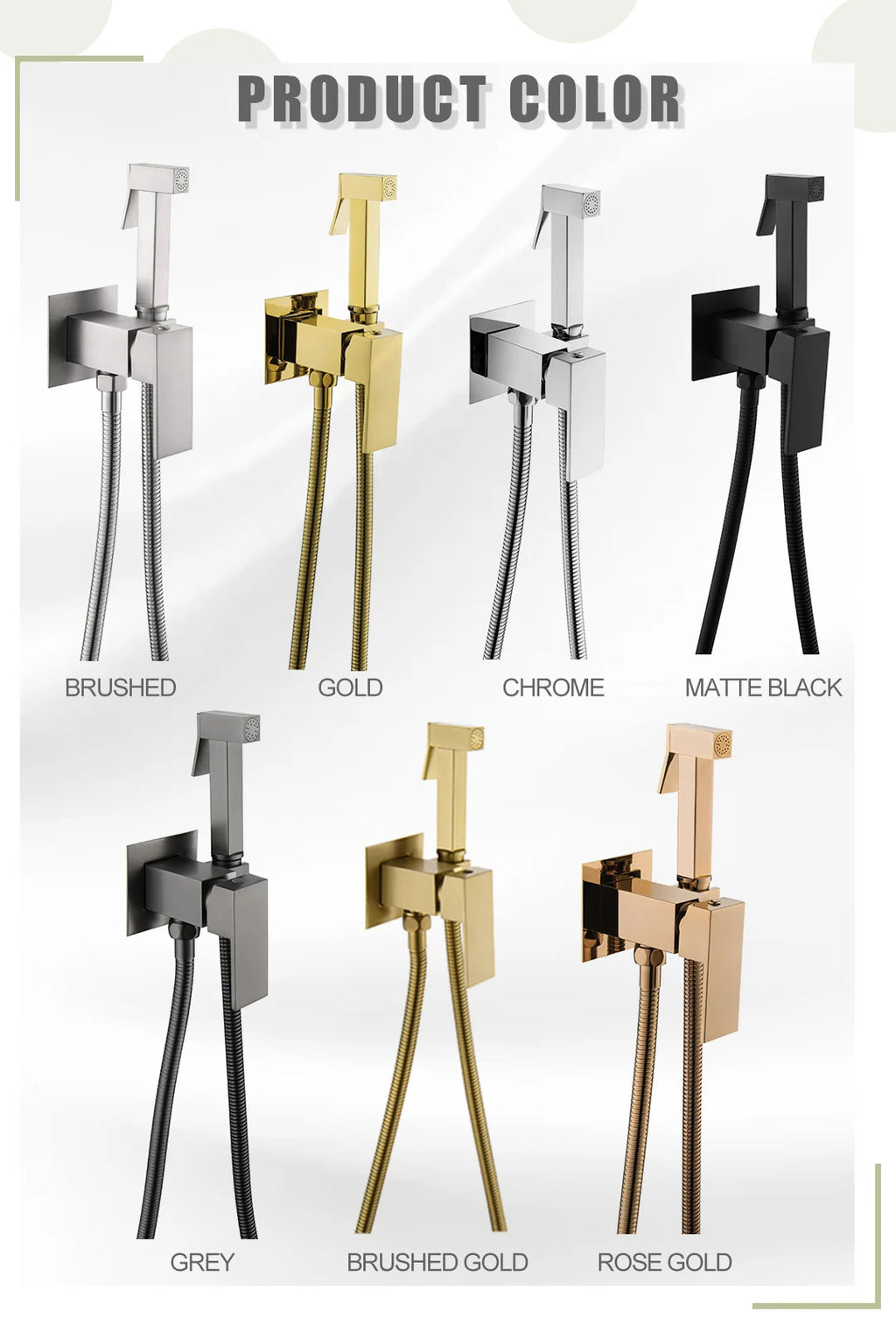 Ensemble de pulvérisateur de bidet en laiton et toilette froide
