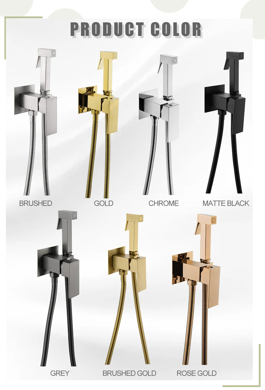 Ensemble de pulvérisateur de bidet en laiton et toilette froide