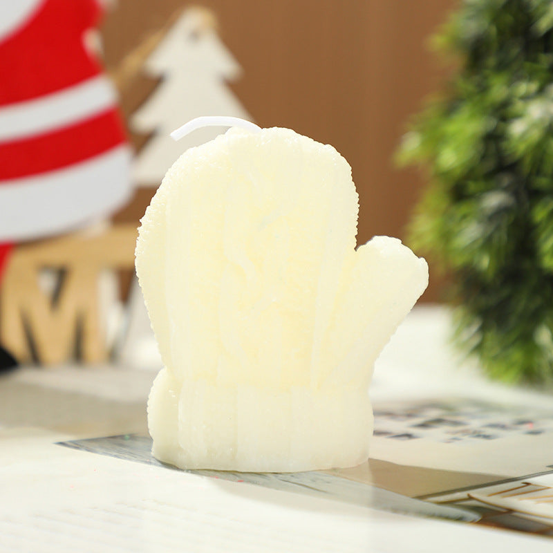 Décorations de Noël Gants en laine Mini en forme de bougies parfumées Cadeaux souvenir