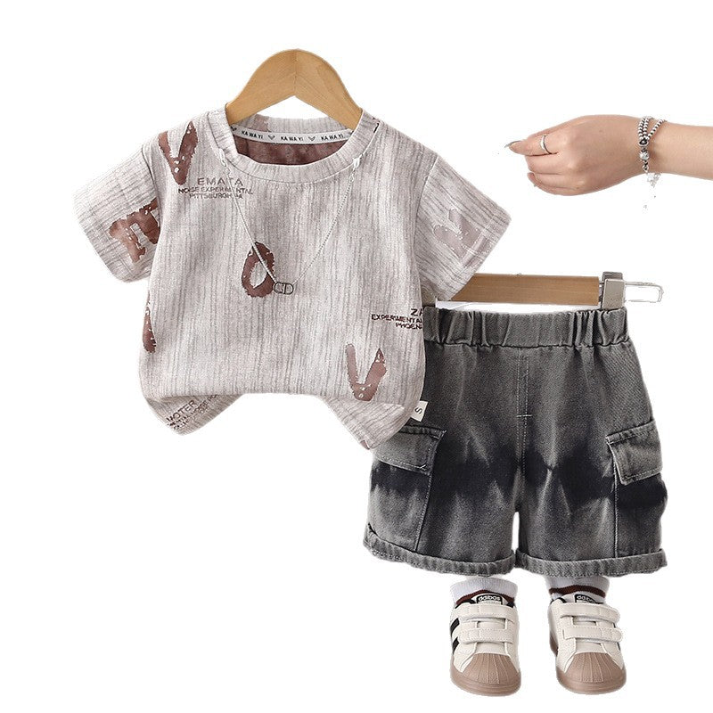 Boys Burnout Short Sleeve Set