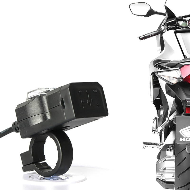 Double port USB 12V guidon de moto étanche chargeur 5V 1A / 2.1A prise d'alimentation