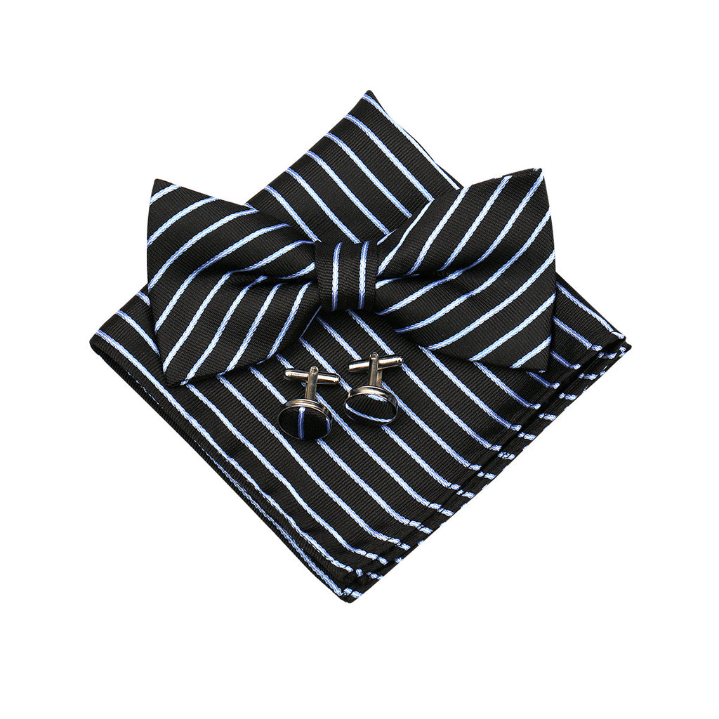Mens Paisley Bow Tie Pocket Square et Cufflinks