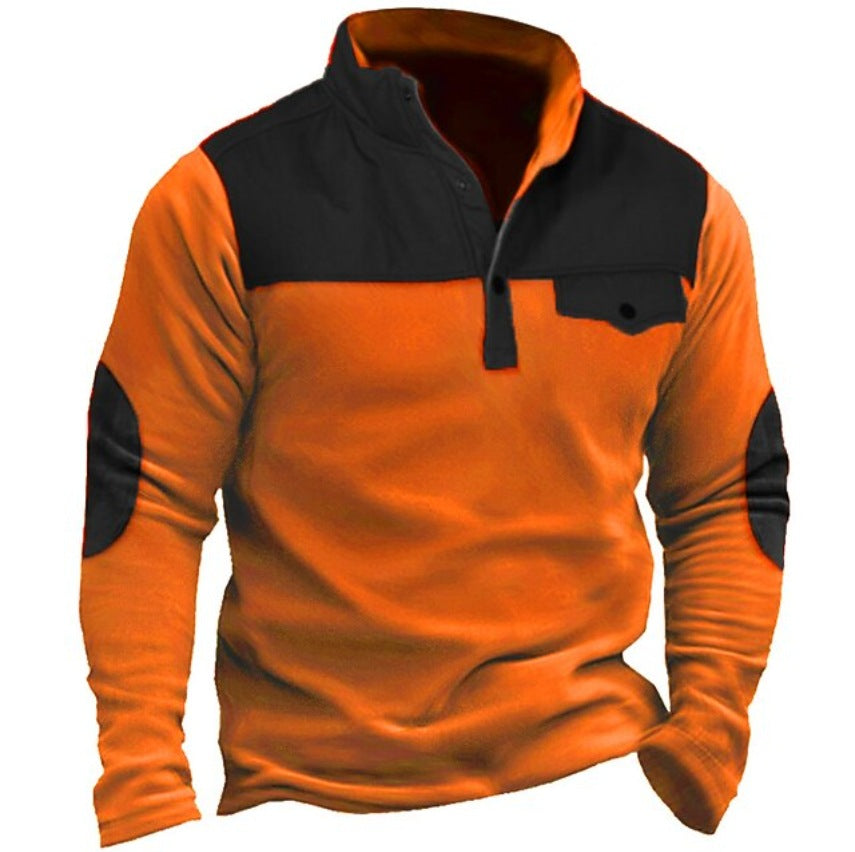 European and American Solid-color Summer Versatile Manches longues Casual Hommes