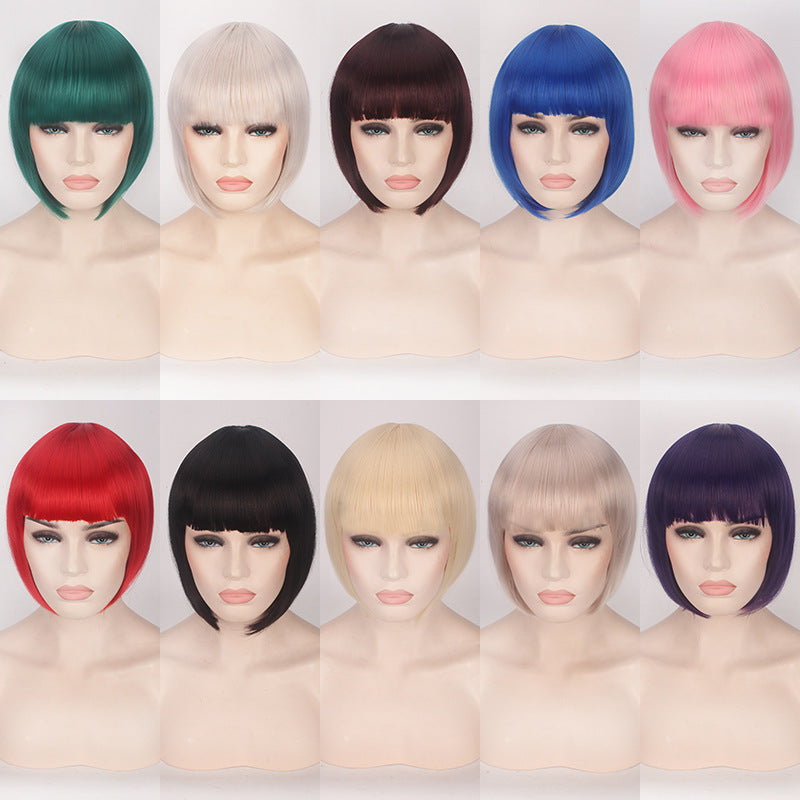Cosplay perruque cheveux court bob