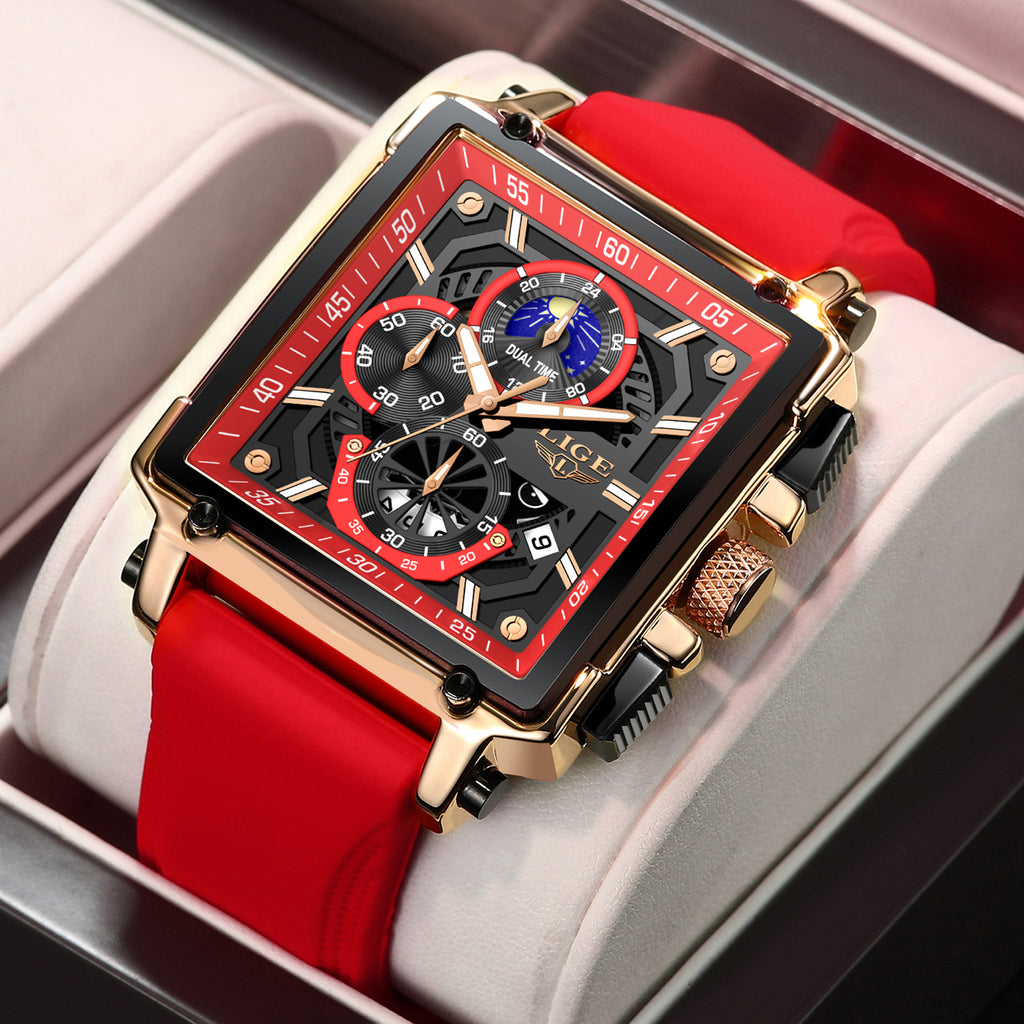 Mode Design Waterproof Quartz Square Montre