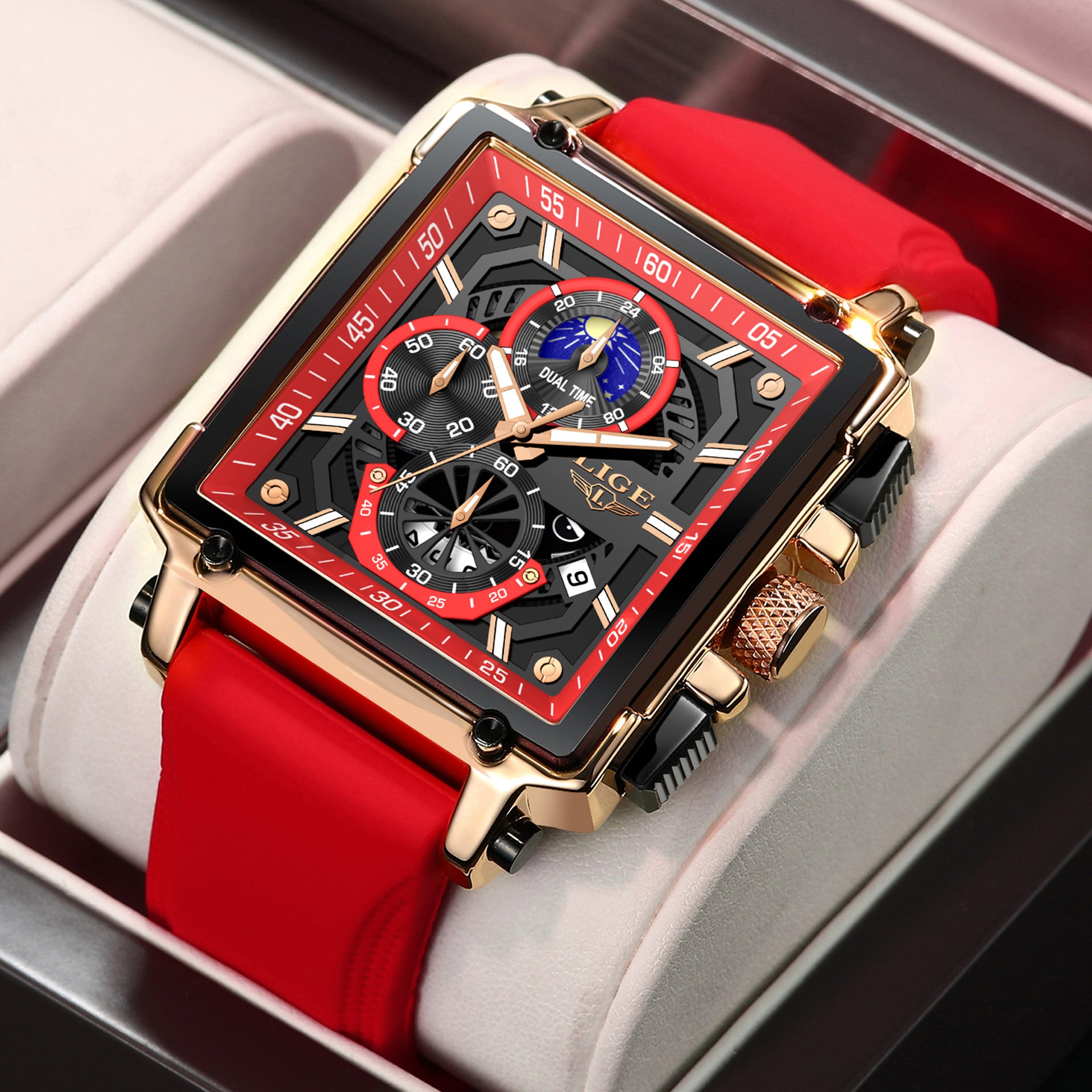 Mode Design Waterproof Quartz Square Montre