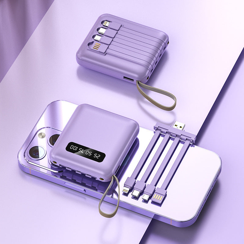 Compact et portable avec une banque d'alimentation de câble intégrée
