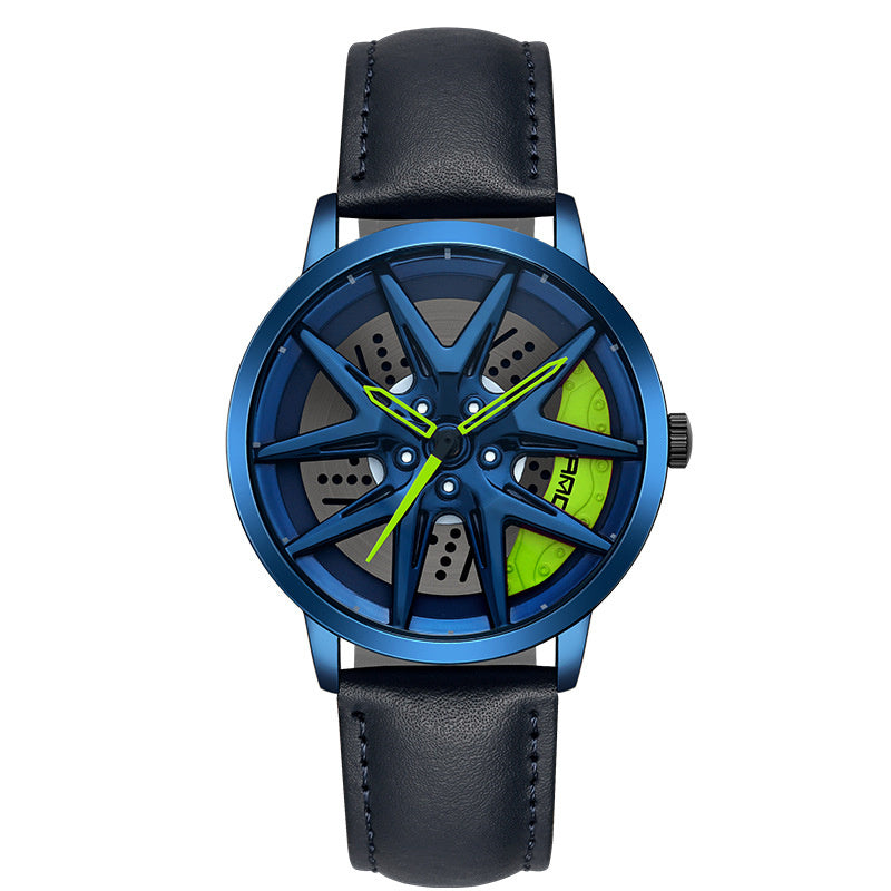 Cool Wheel Personnalité Montre Quartz Hollow Out